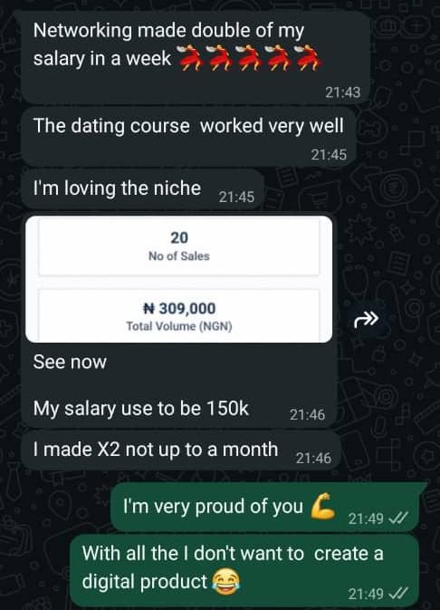 Student hit 45 sales and N1,080,000 total volume